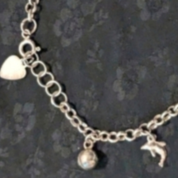 8" 925 Solid Sterling Silver Mini Sea Creature Ocean Charm Bracelet - Picture 6 of 16